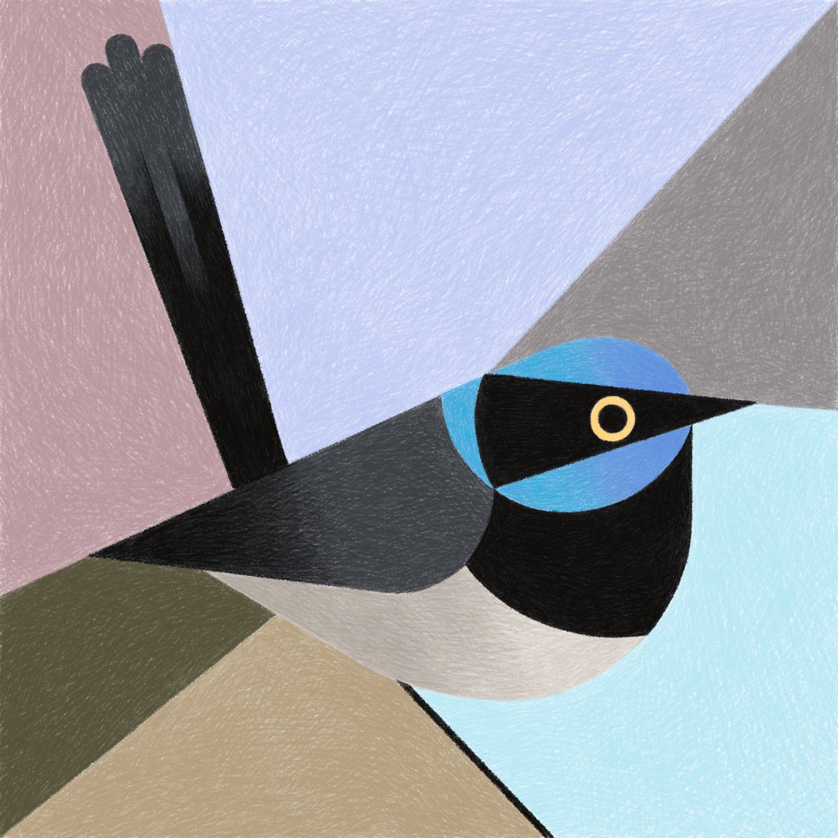 Картина птица стилизация