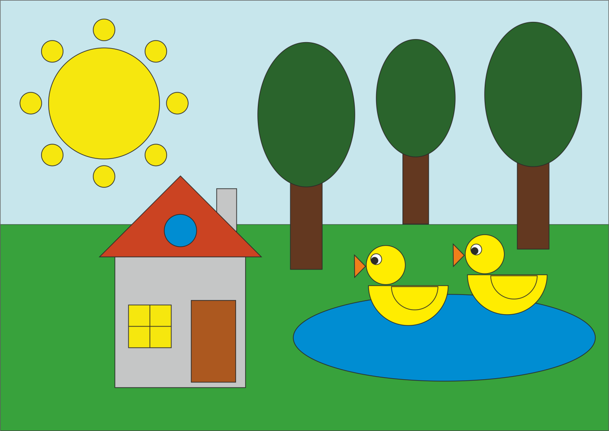 Птичка из геометрических фигур