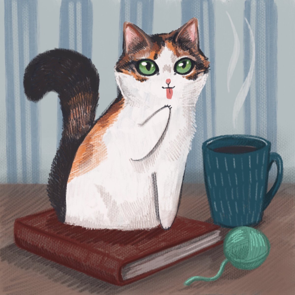 Утро коты арт