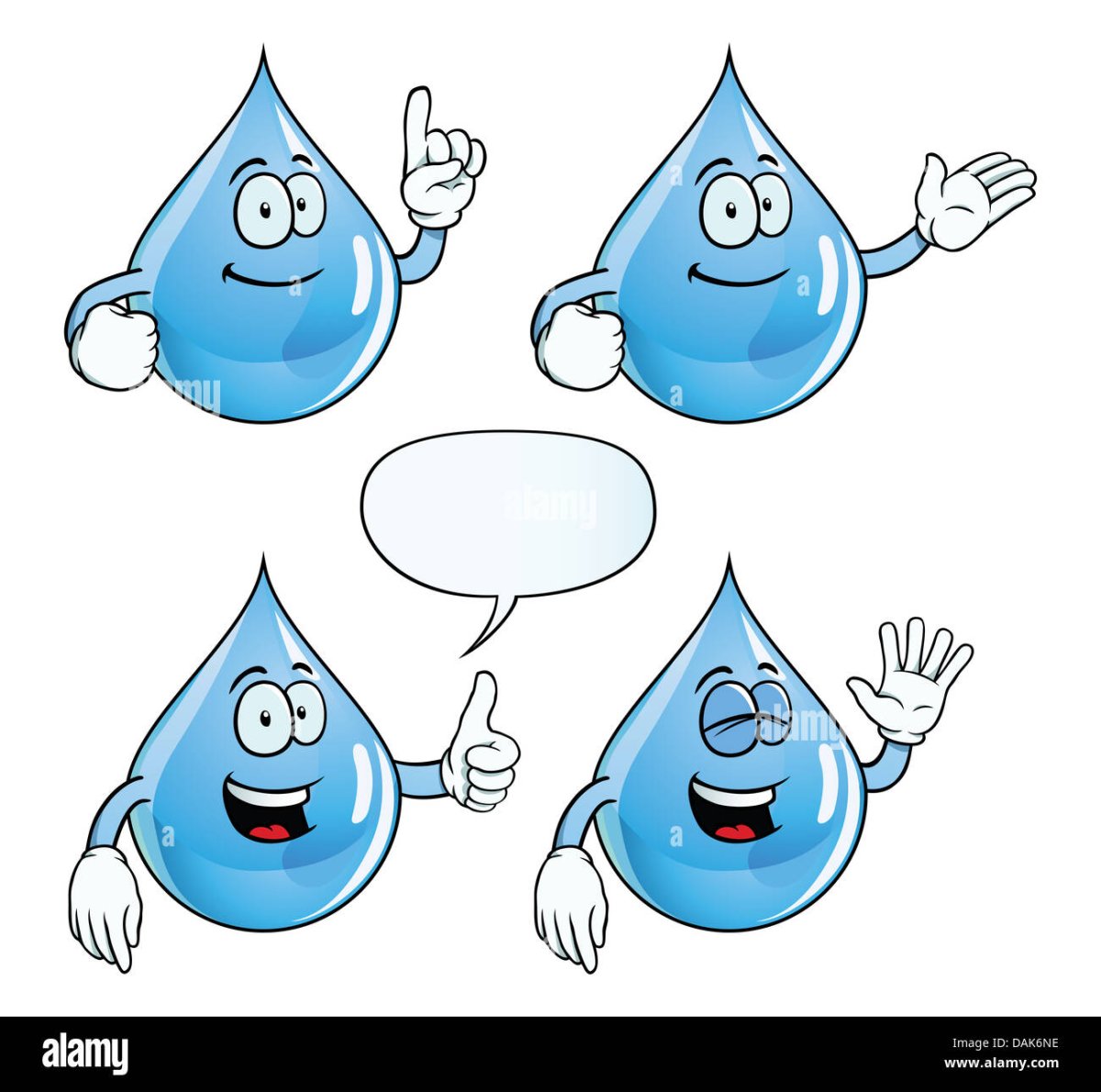 Капельки воды с разными лицами