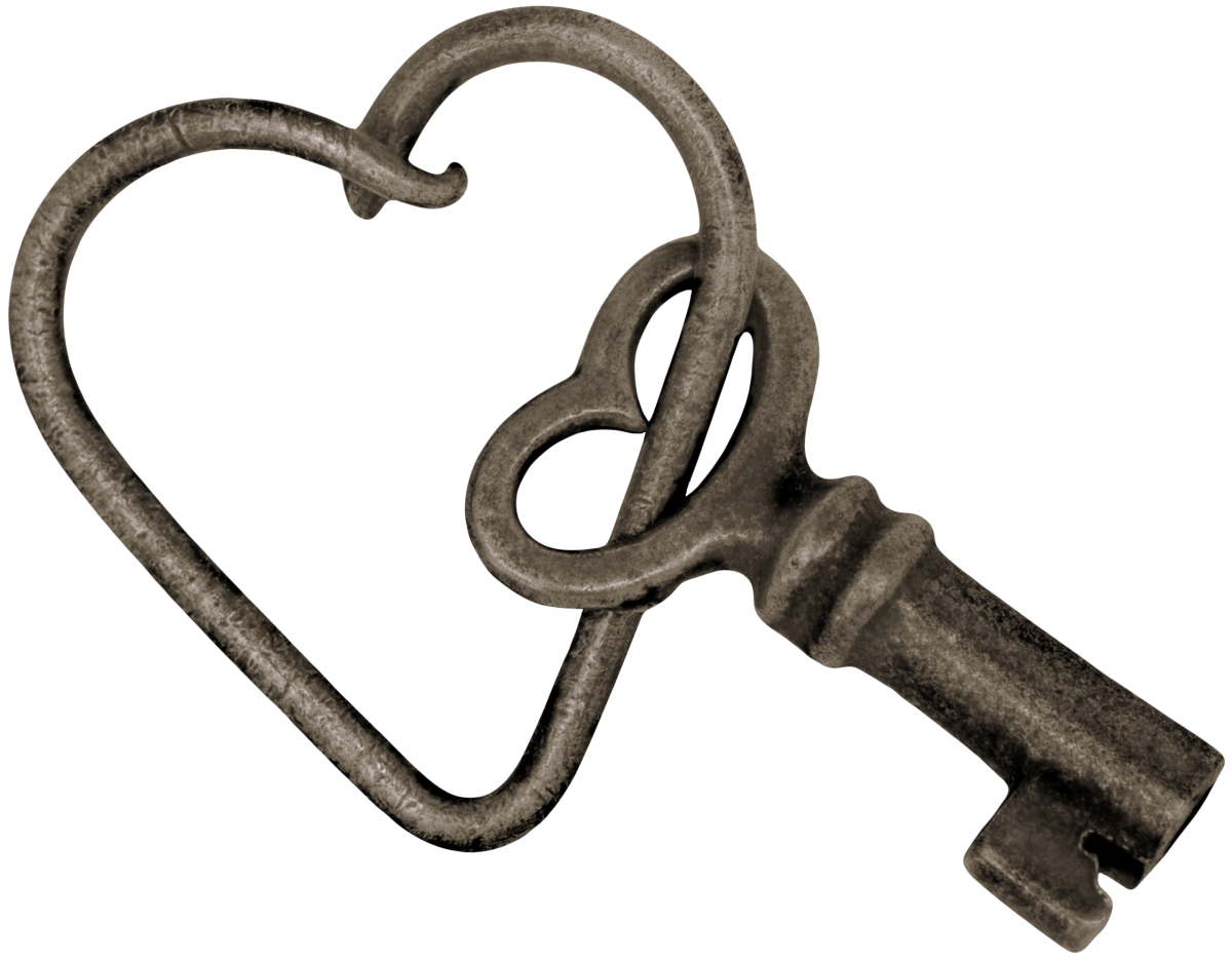 Замок с ключом на прозрачном фоне