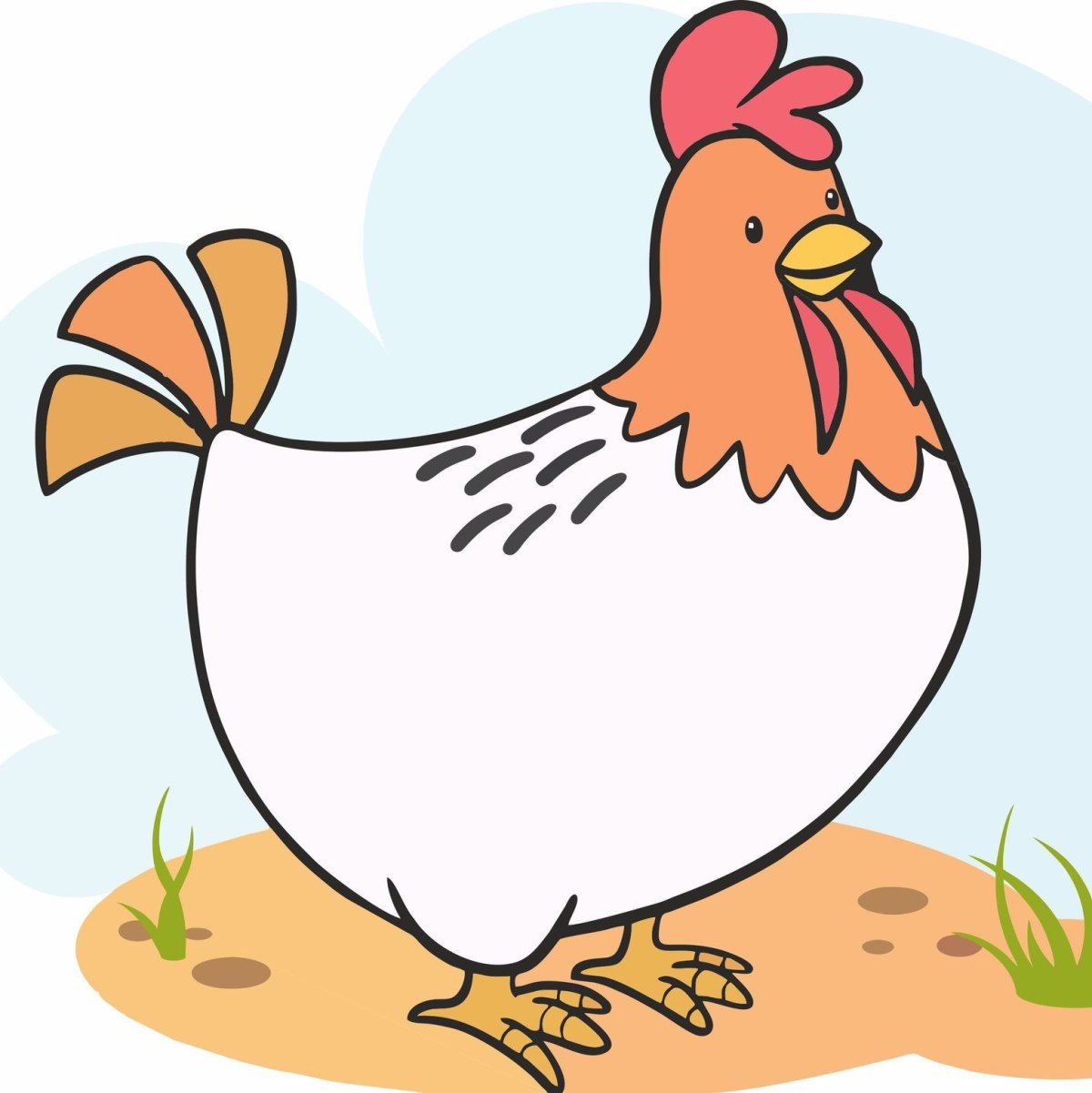 Курица рисунок для детей