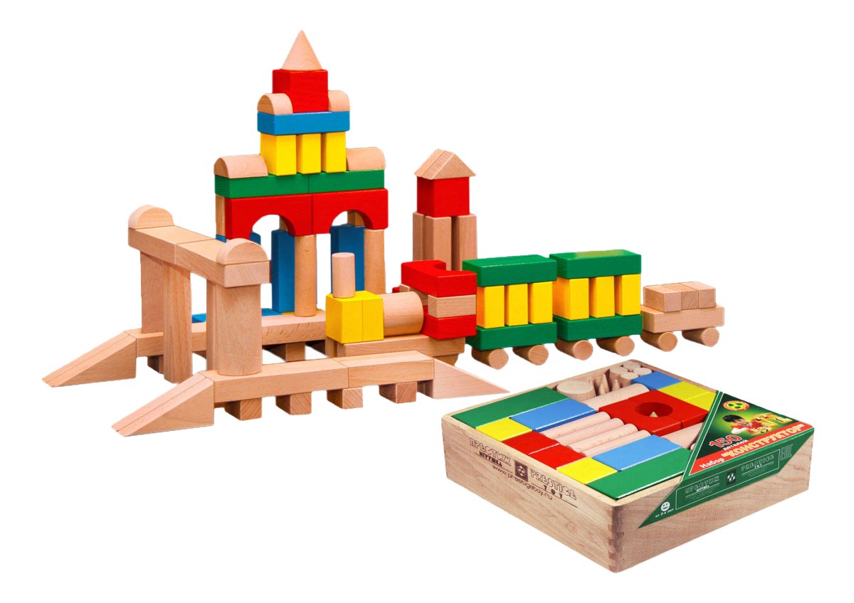 Конструктор цветной кц2701 деревянный 150