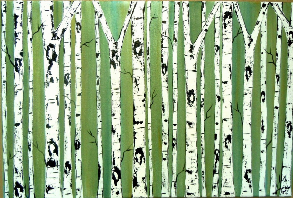 Стволы берез стилизация