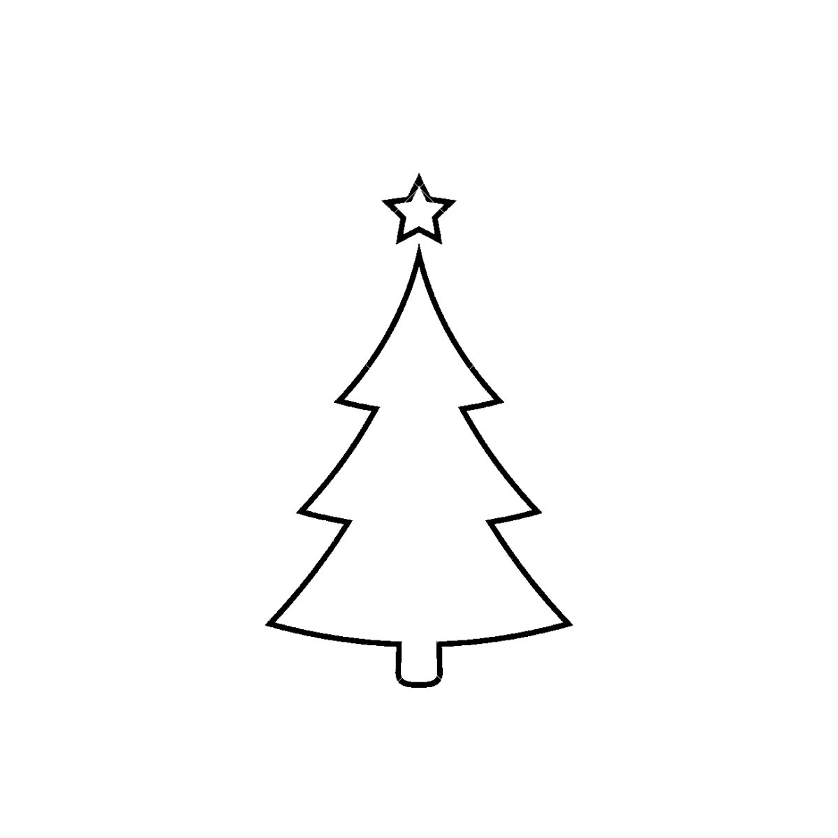 Елочка с нарисованным контуром