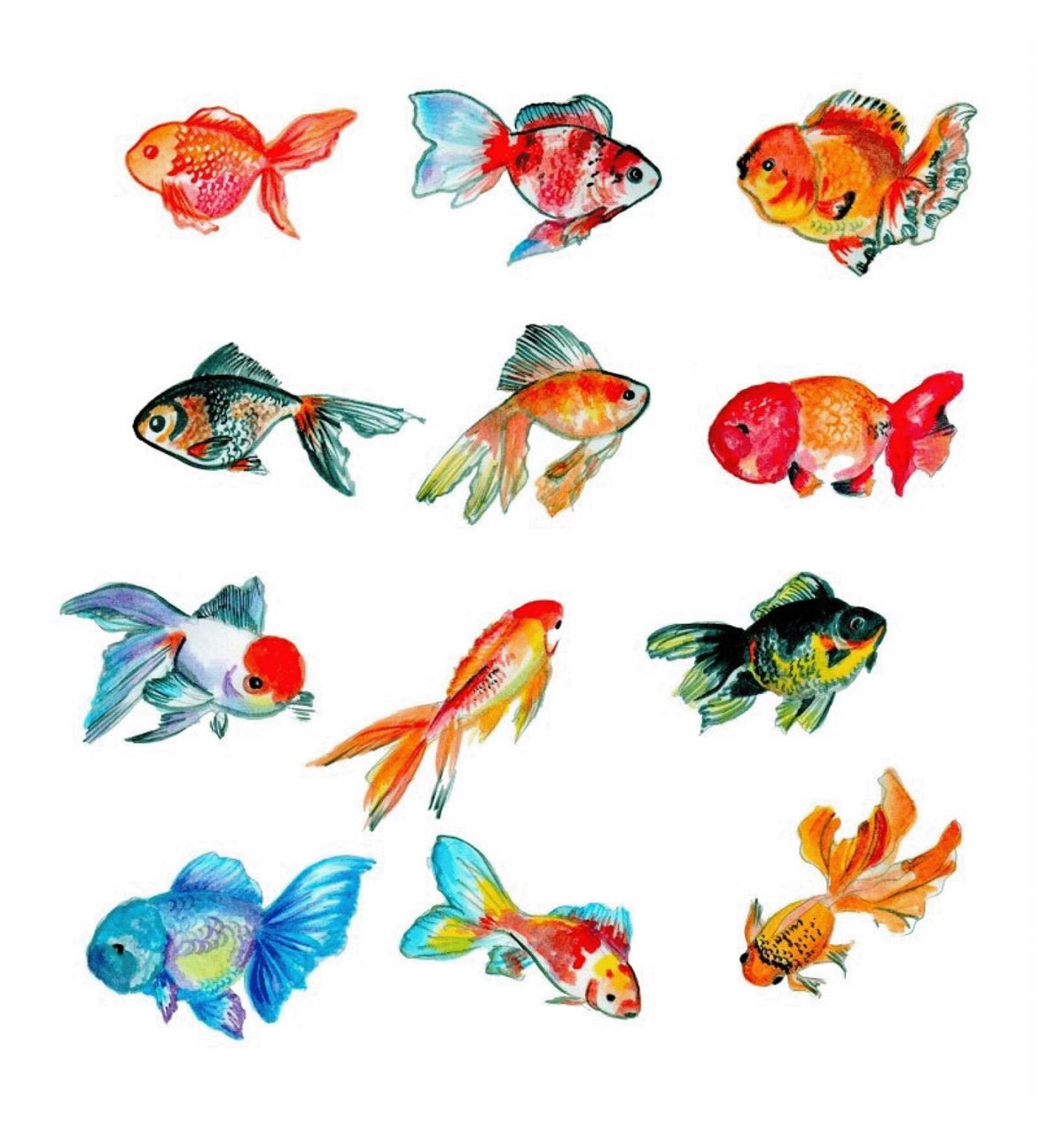 Рыбки для печати на торт