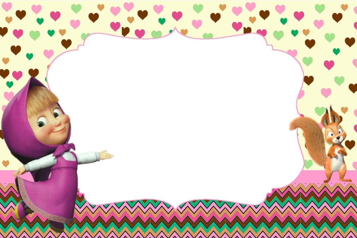 Рамка в стиле Маша и медведь