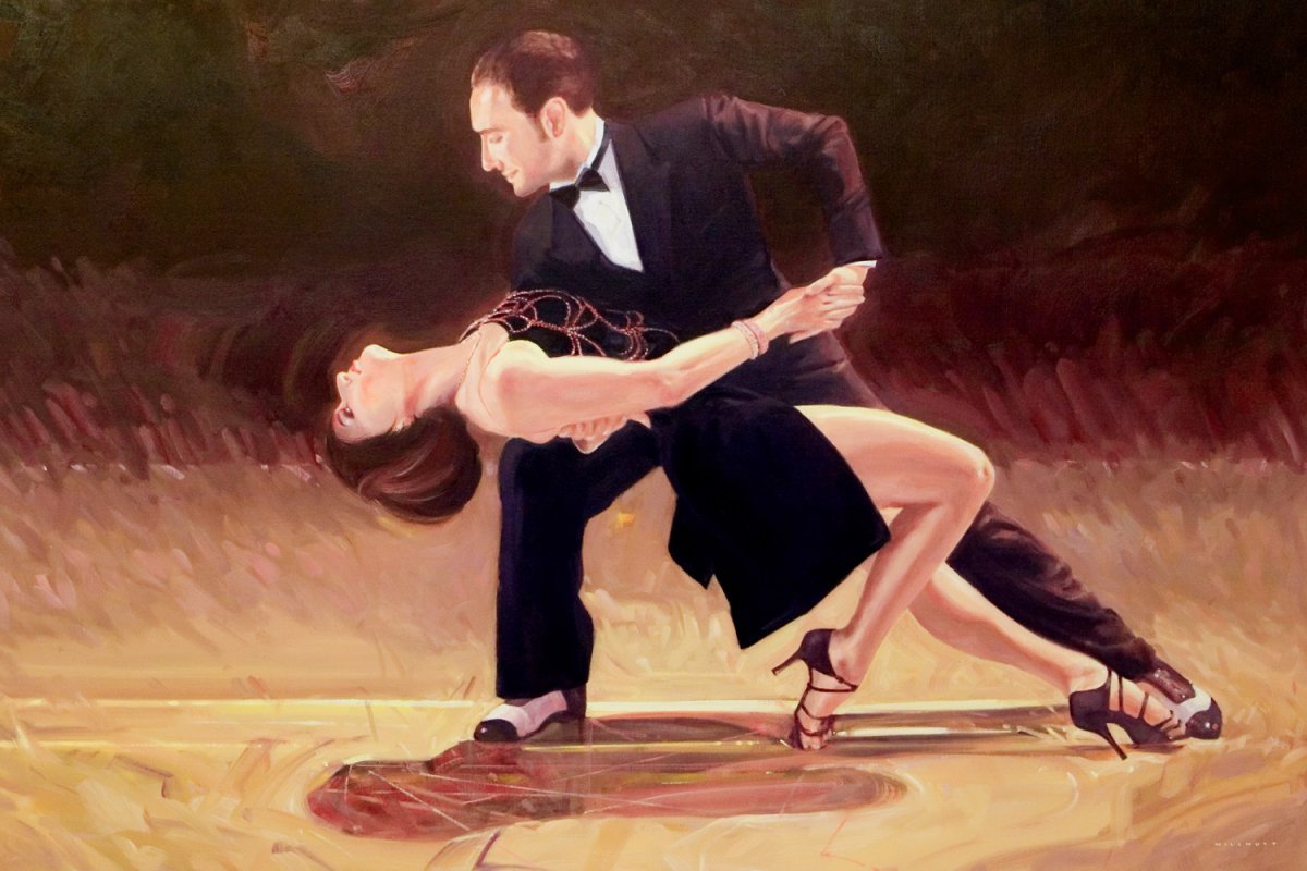 Танцующая пара ночью