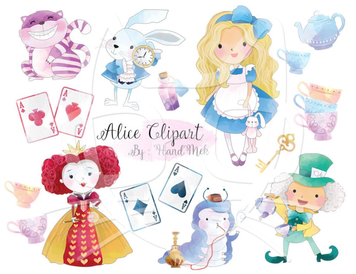 Наклейки Алиса в стране чудес