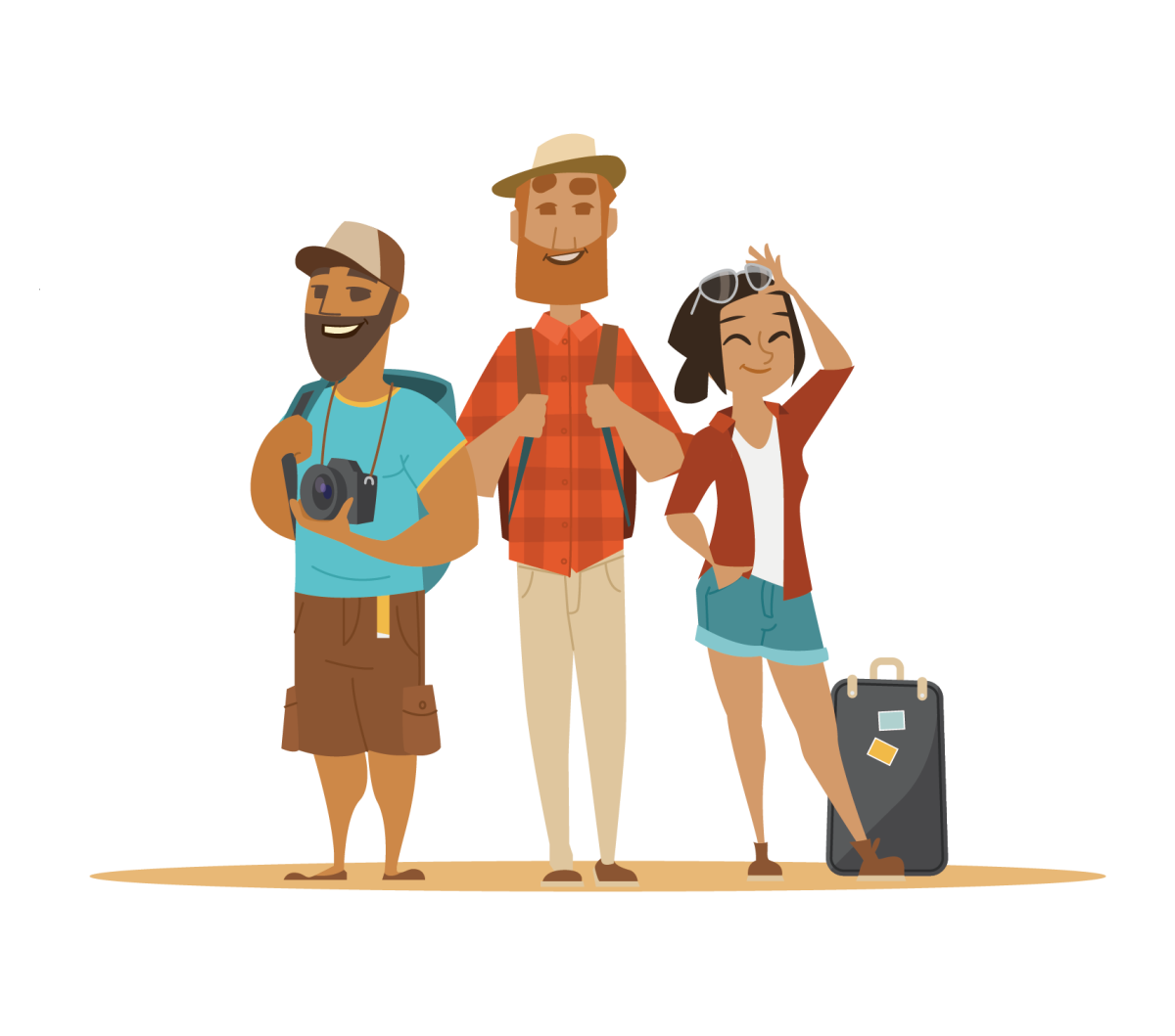 Туристы мультяшные