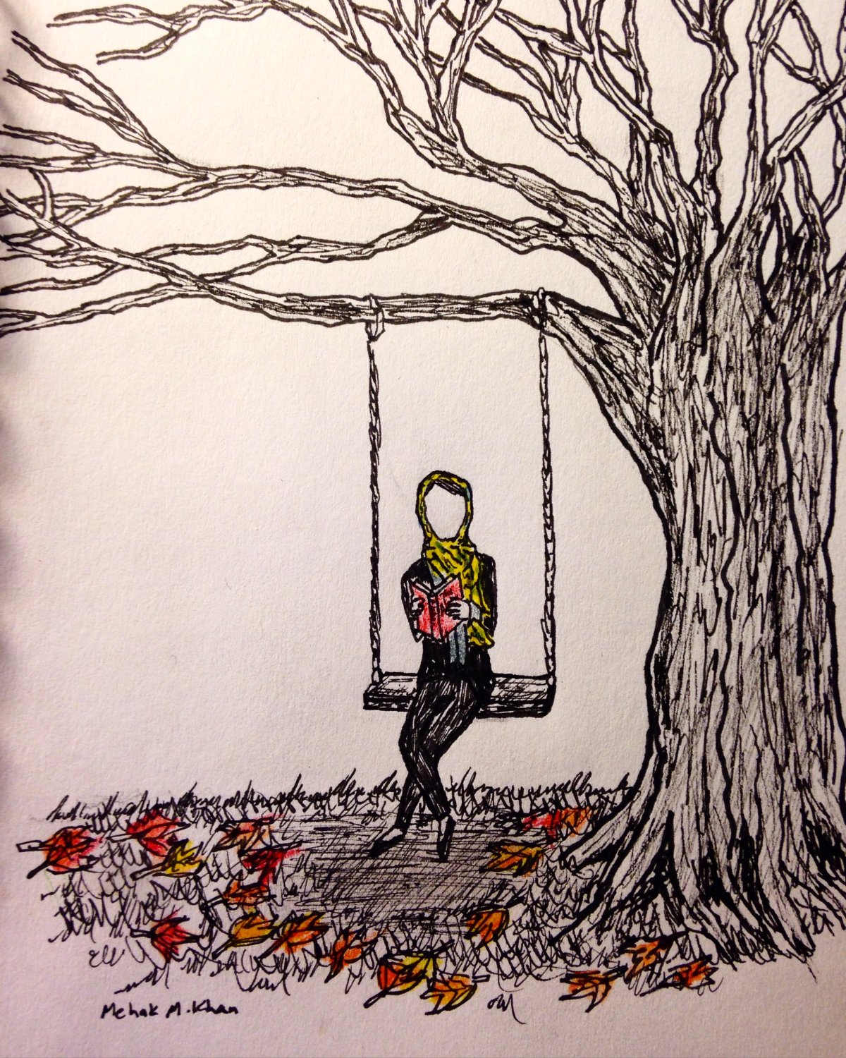 Человек у дерева силуэт