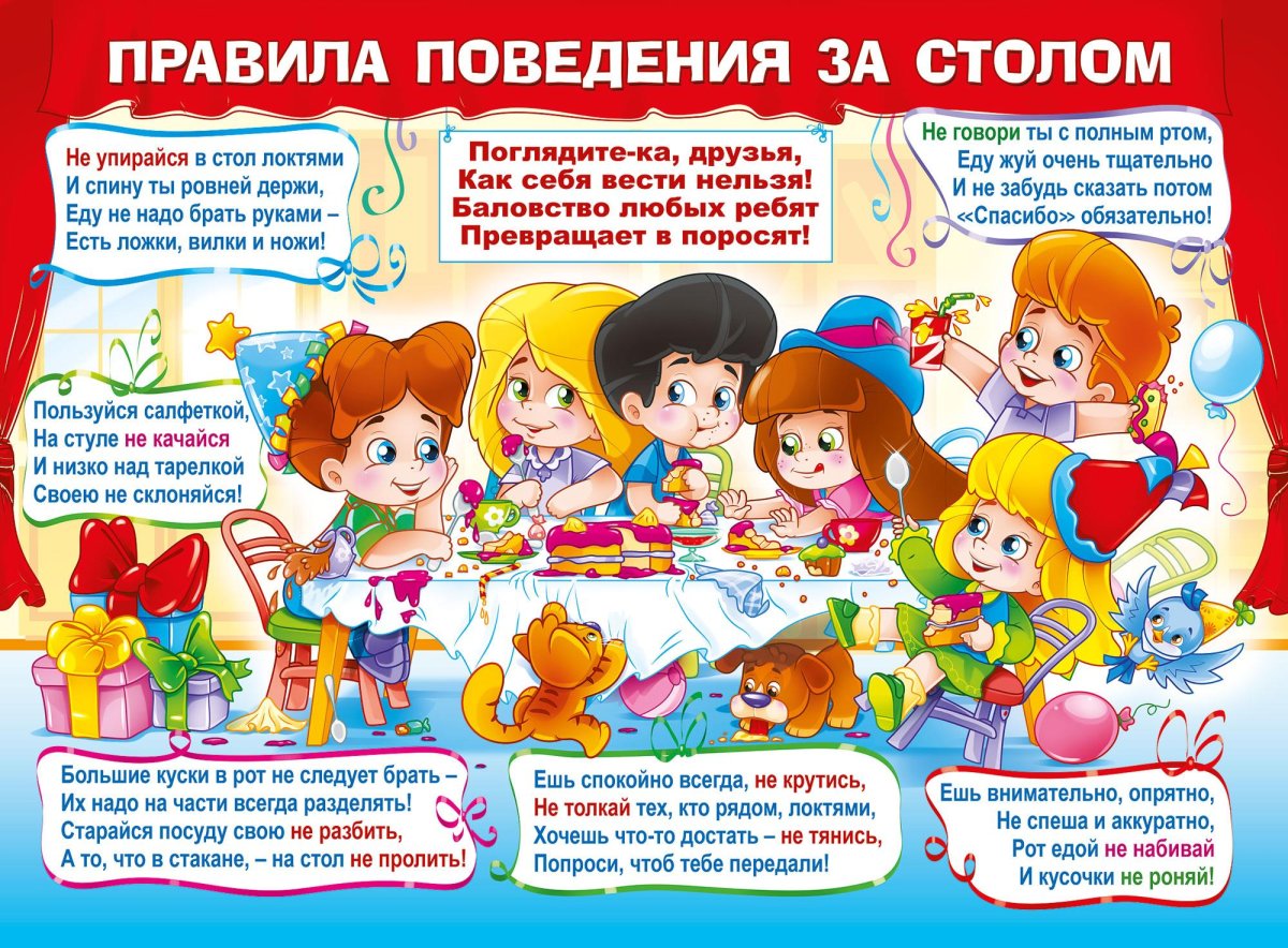 Правила поведения за столом для детей