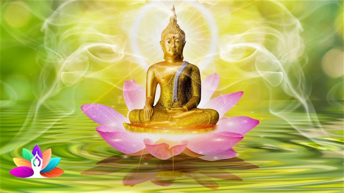 Иллюстрации к 15 чудесам Будды озеро с лотосами