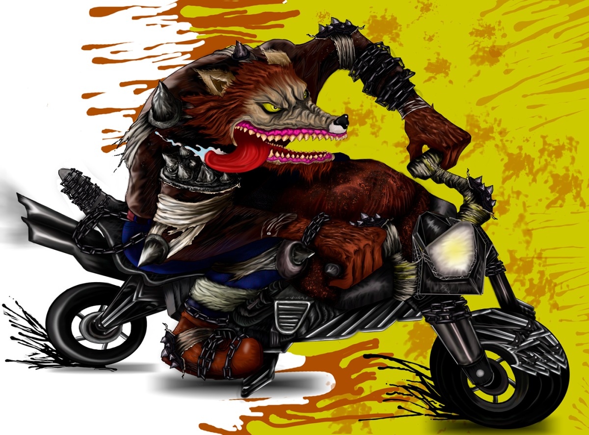 Волк байкер