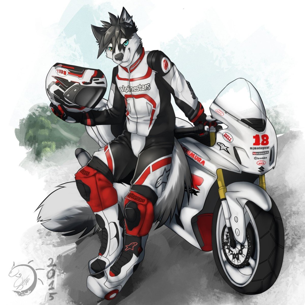 Волк на мотоцикле