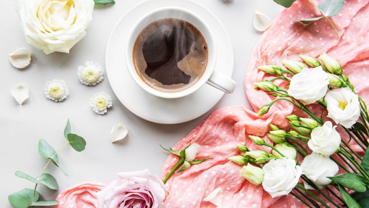 Кофе и цветы