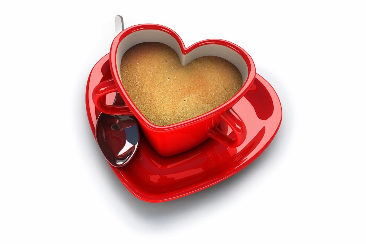 Чашка кофе в виде сердца