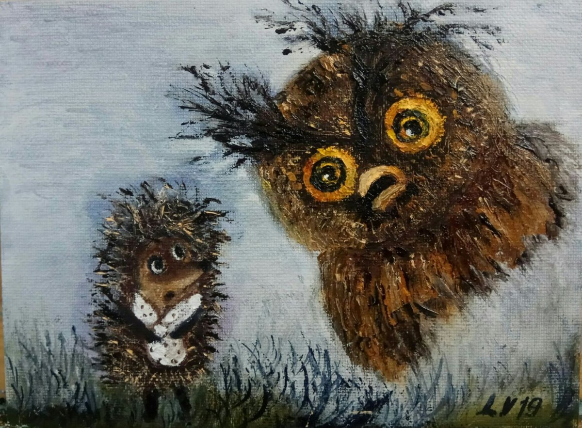 Ежик в тумане холст