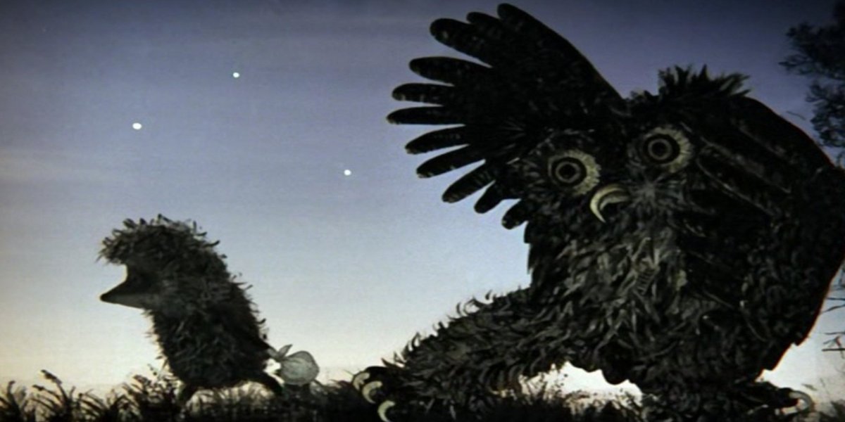 Филин с ежом