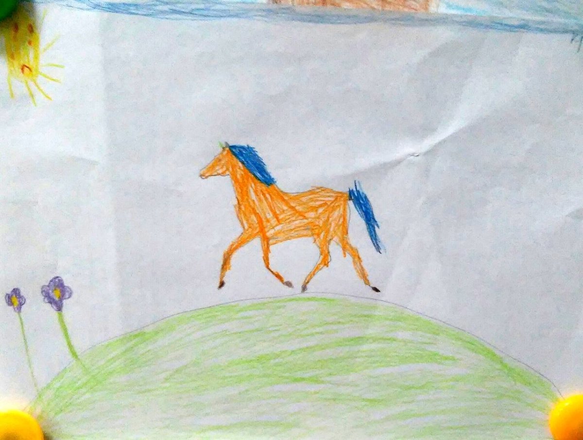 Слепая лошадь рисунок