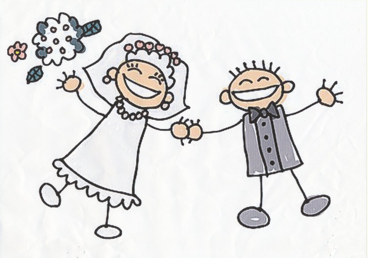 Свадьба рисунок смешной