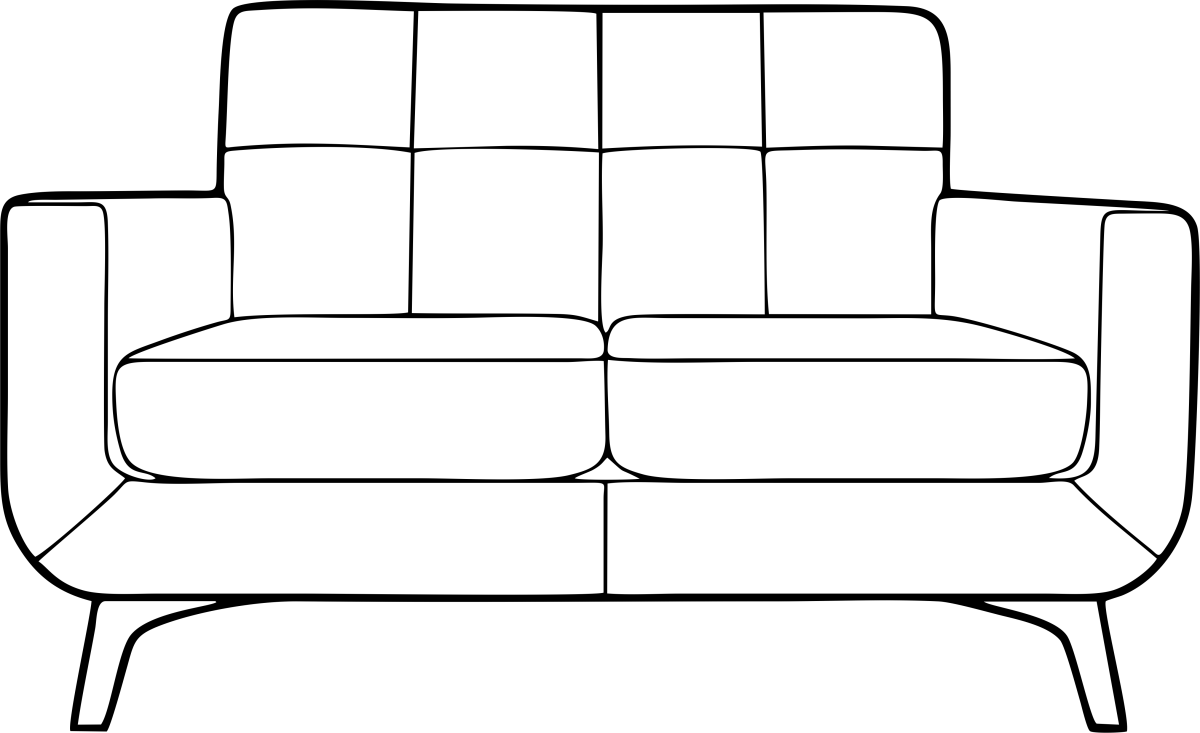 Диван раскраска для малышей