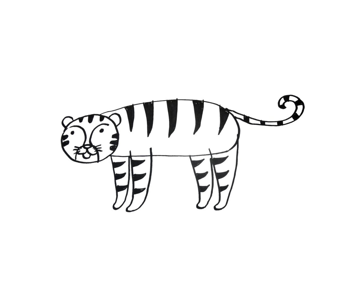 Тигр рисунок карандашом для срисовки