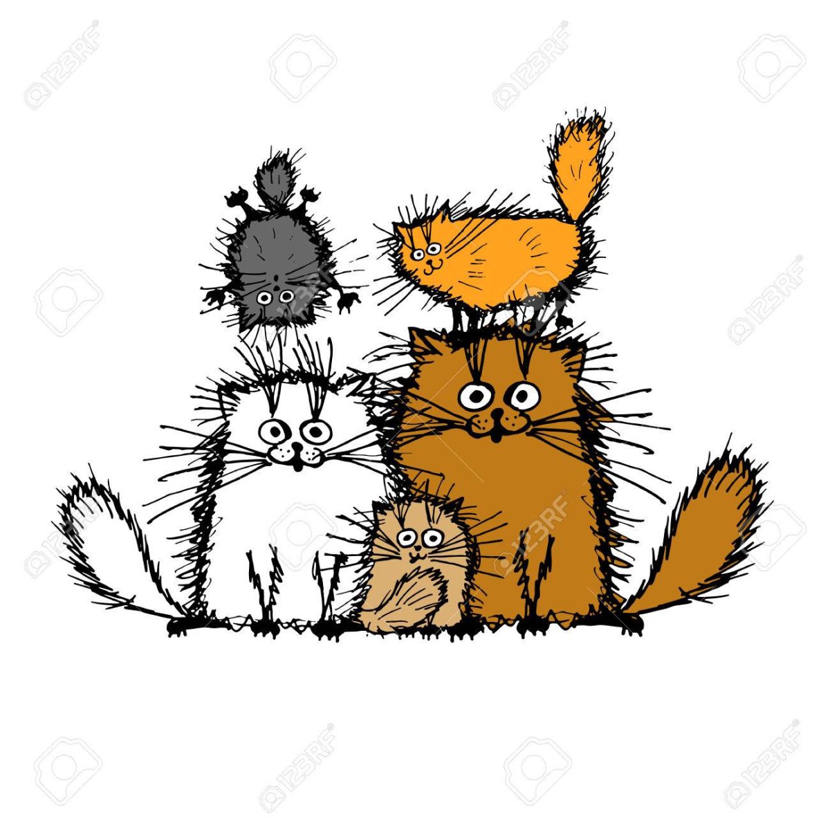 Семья кошек мультяшных