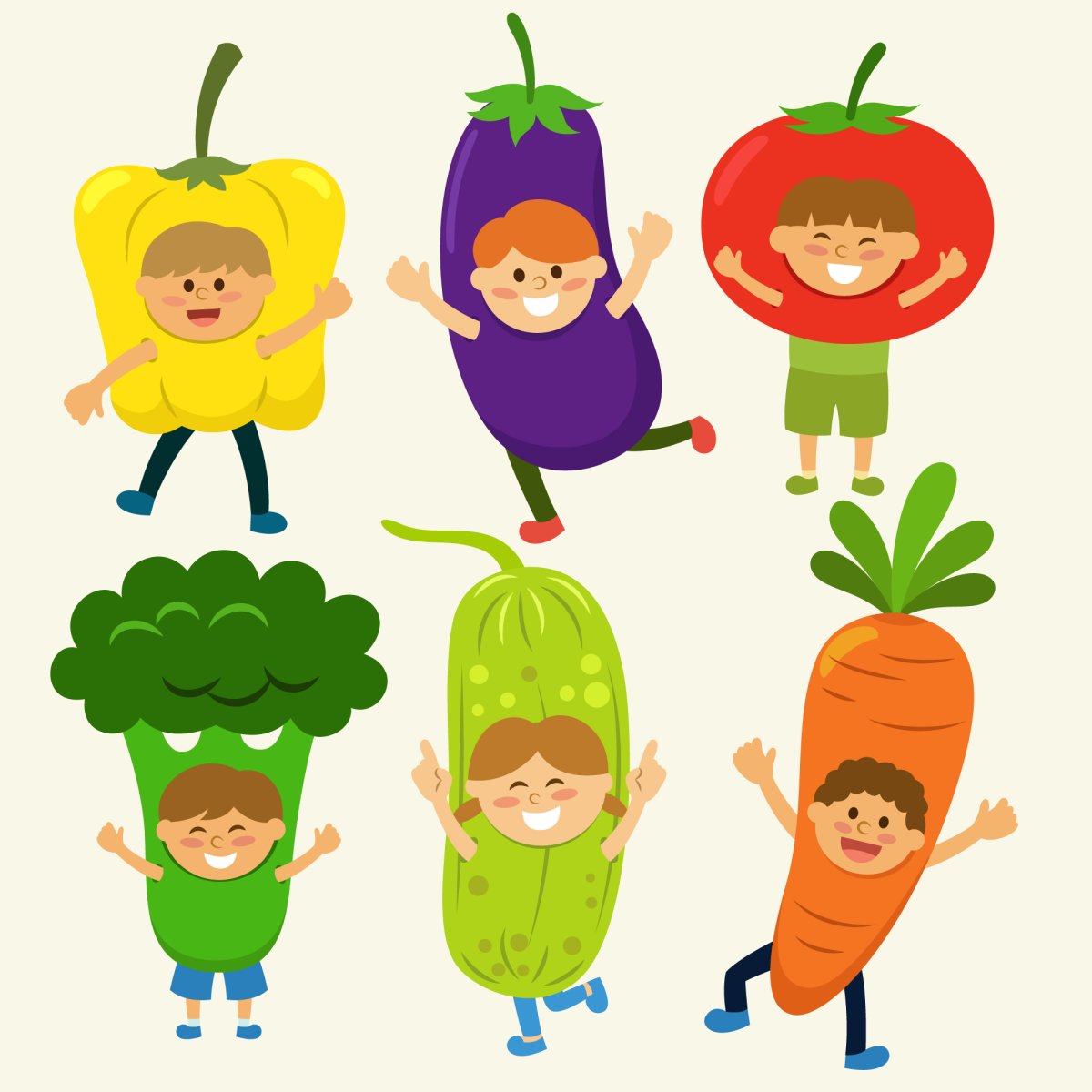 Персонажи фрукты и овощи