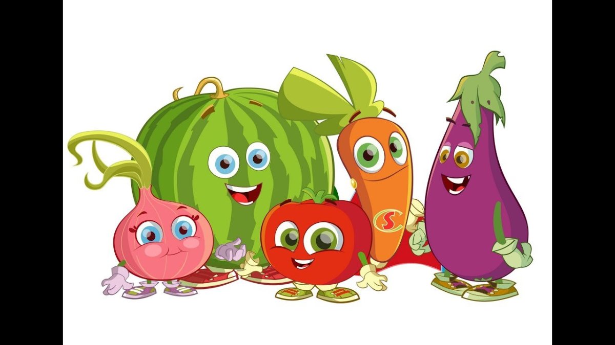 Мультяшные овощи в одном стиле