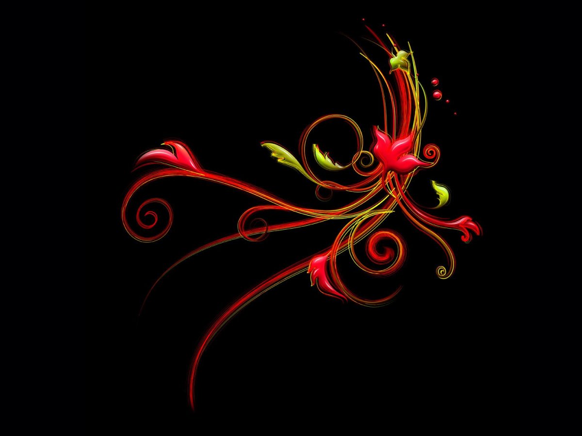 Цветы на черном фоне