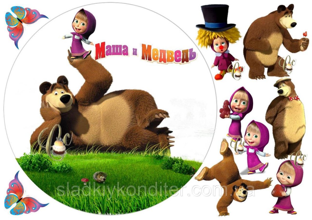 Пищевая печать Маша и медведь