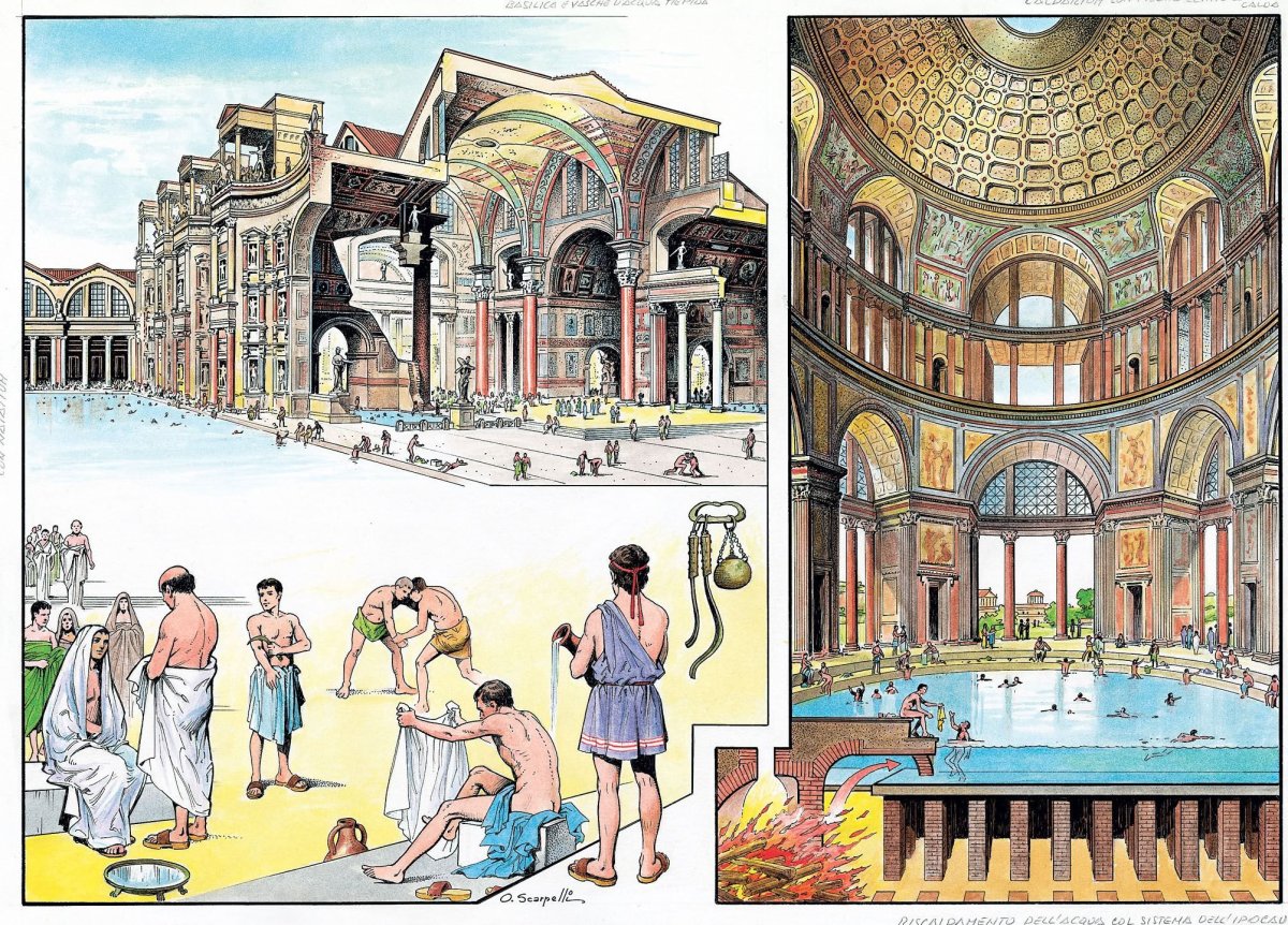 Древний Рим термы иллюстрации