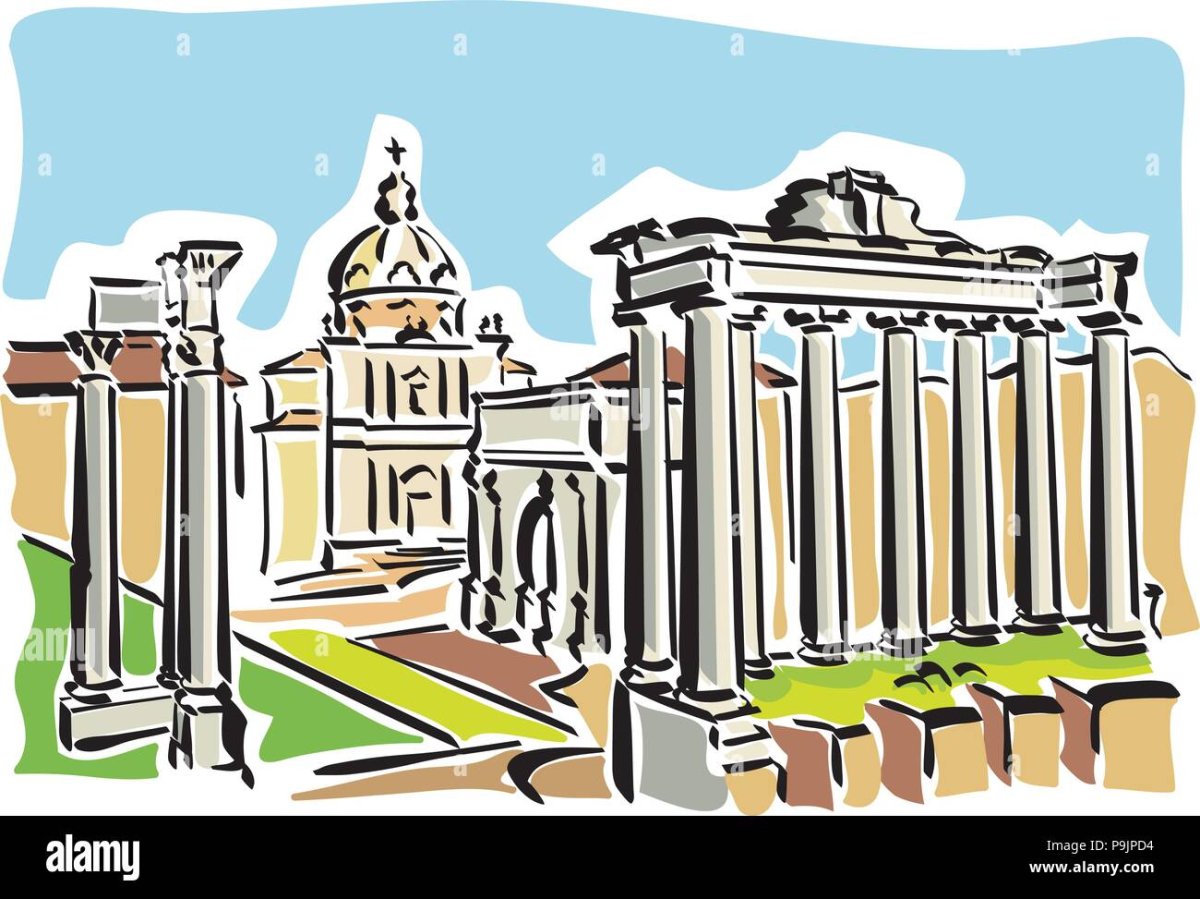 Развалины древнего Рима в вектор