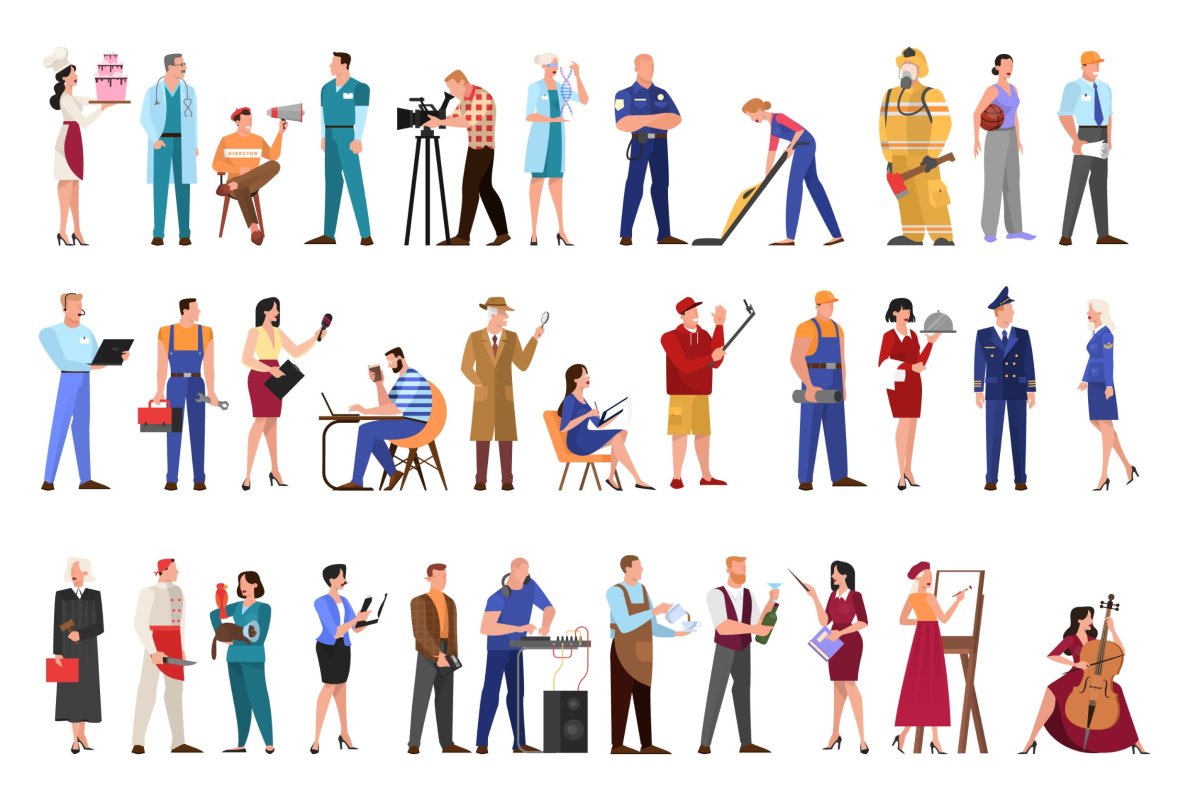 Стилизованные изображения профессий