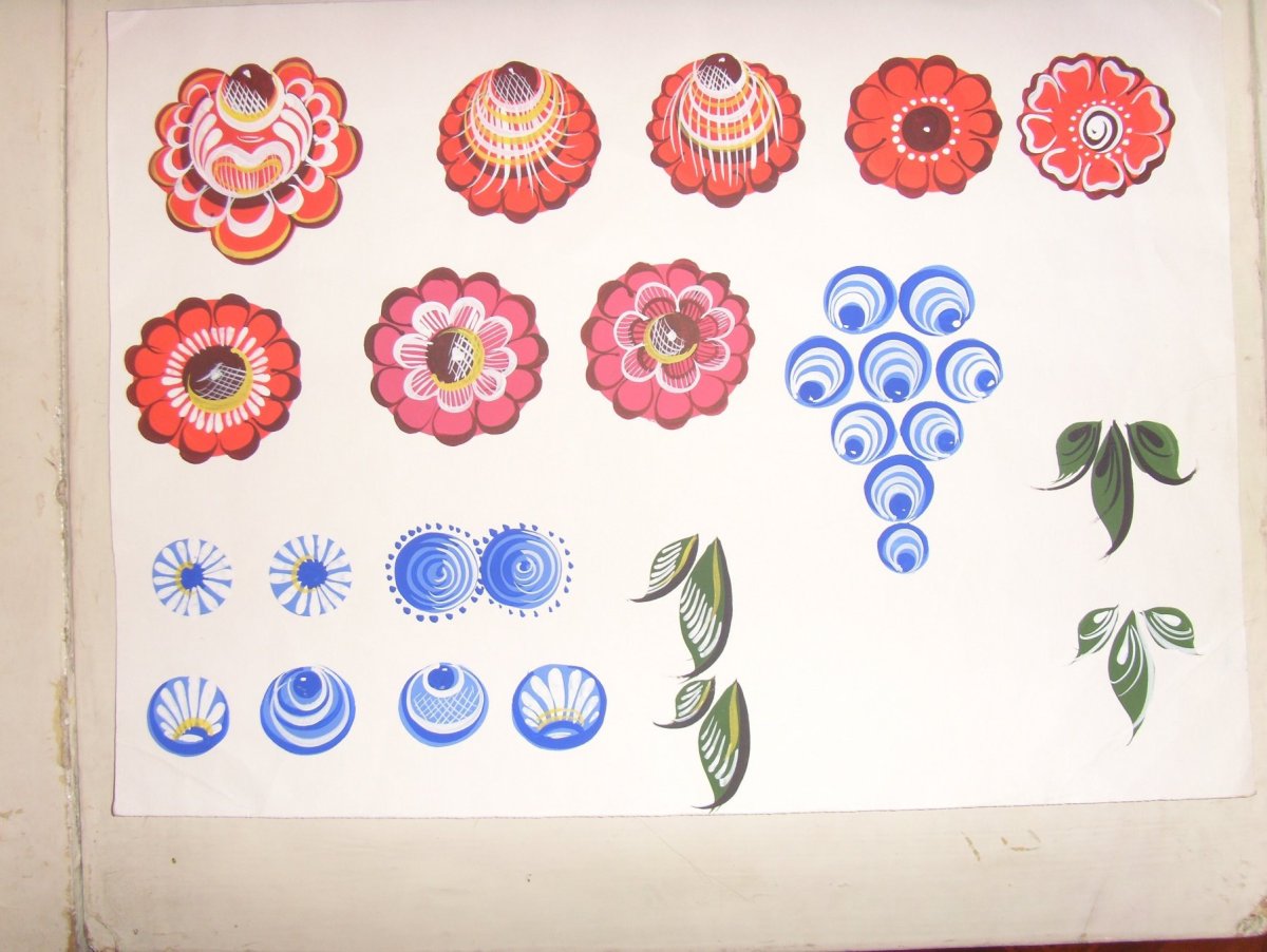 Элементы Городецкой росписи для дошкольников