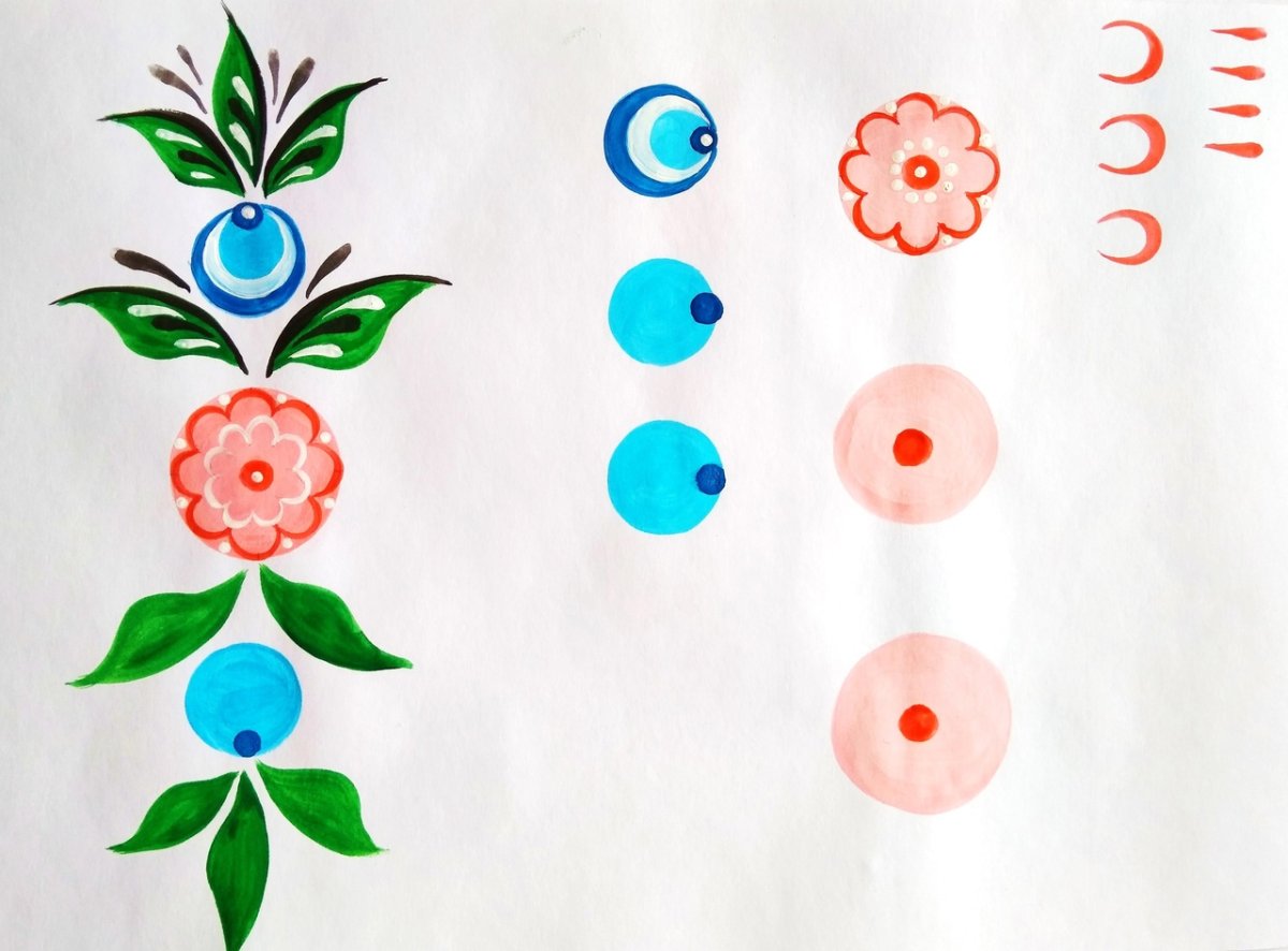 Оживка в Городецкой росписи