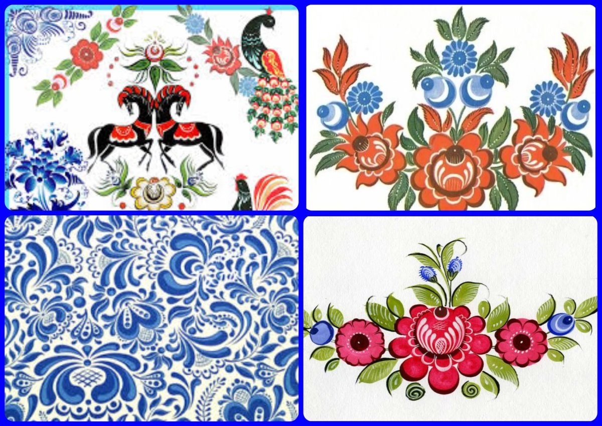 Городецкая роспись для дошкольников