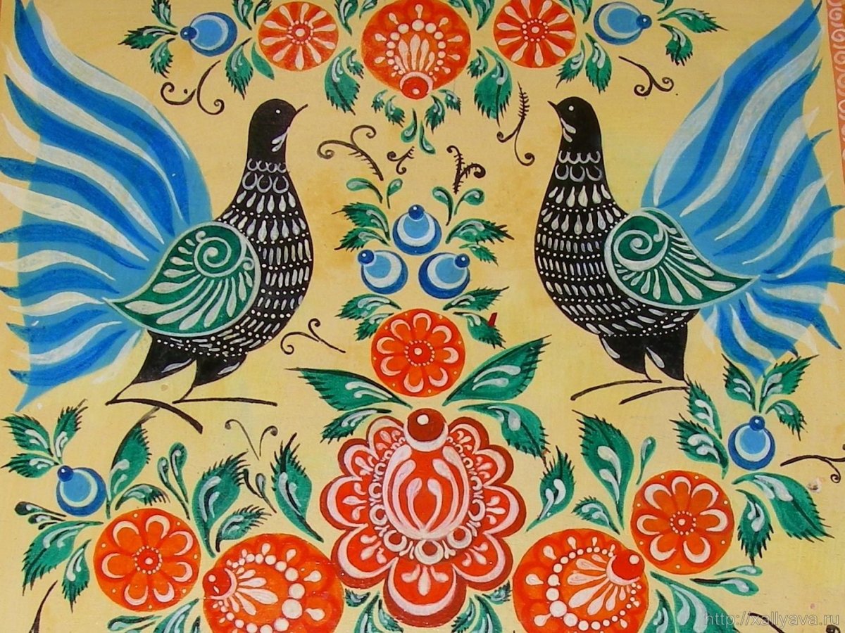 Городецкая роспись теневка