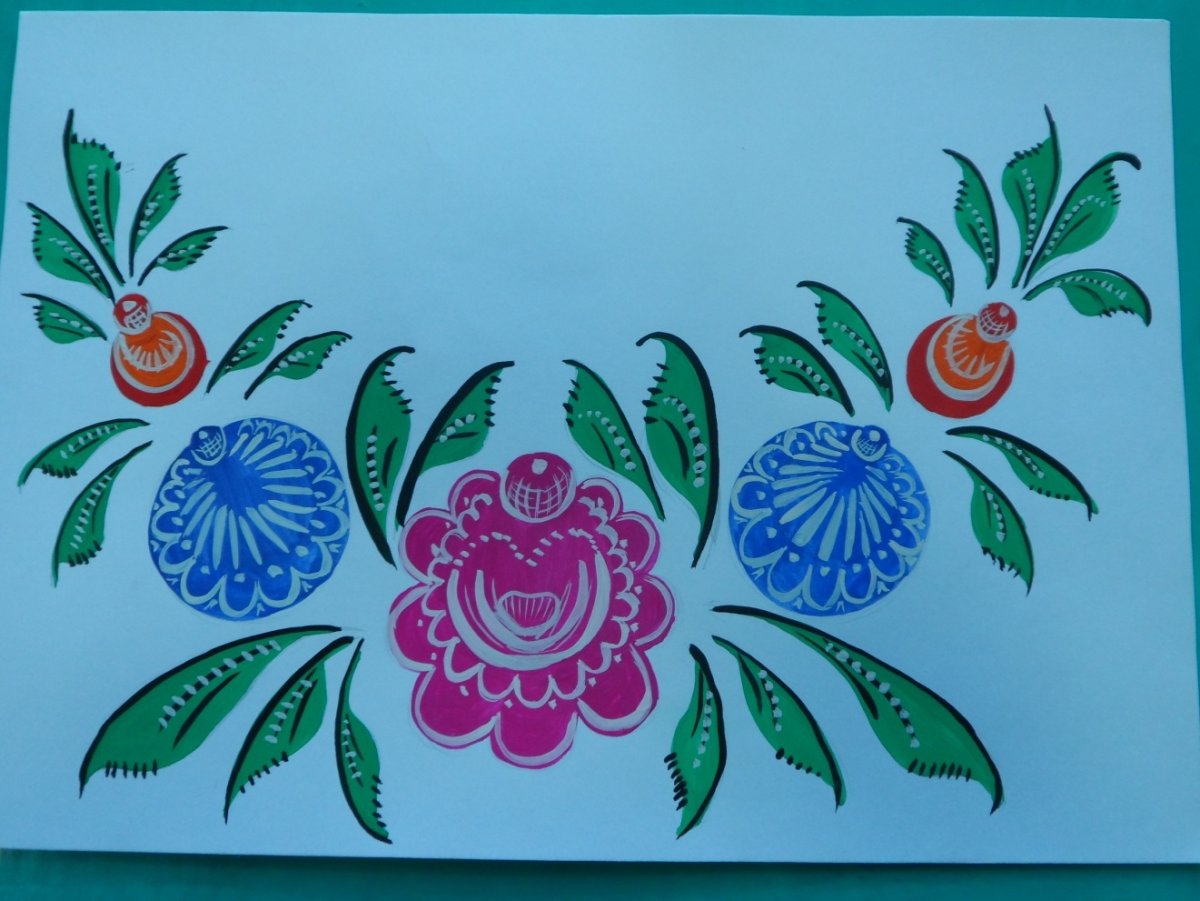 Городецкая роспись элементы фазан