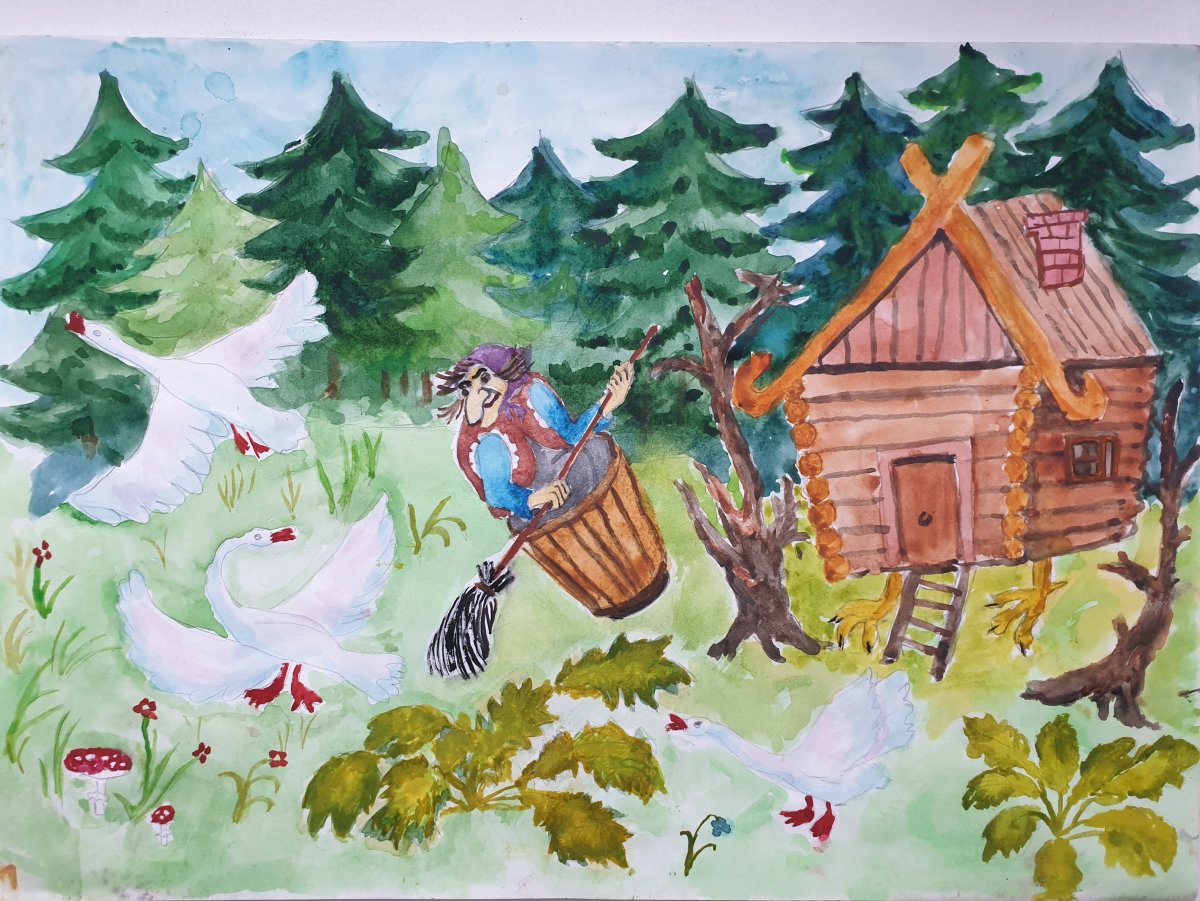 Иллюстрация к сказке гуси лебеди