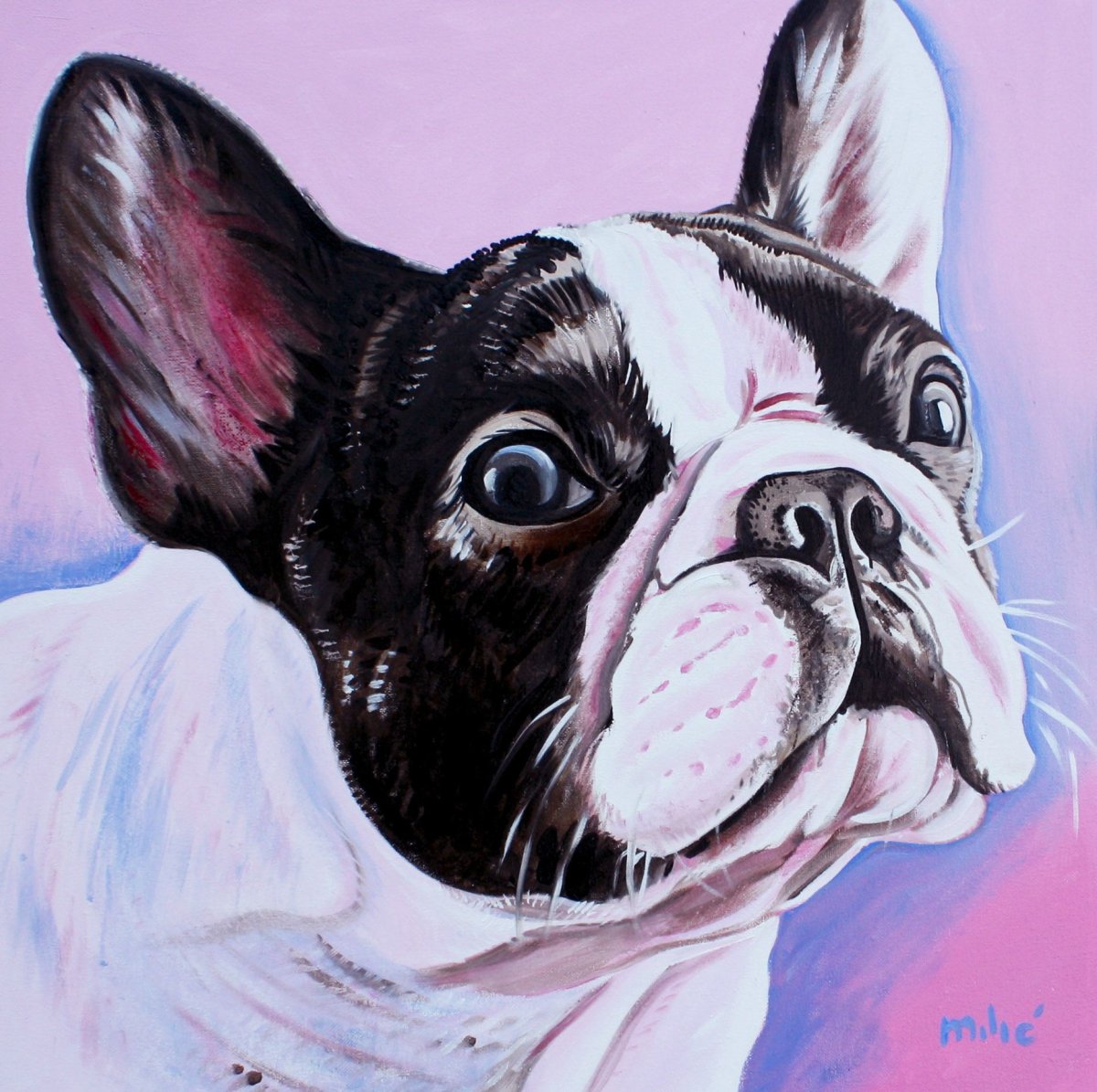 Вышивание крестиком французский бульдог