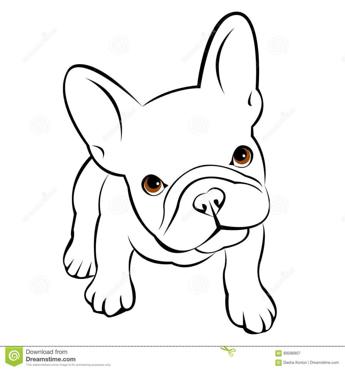 Силуэт французский бульдог щенок