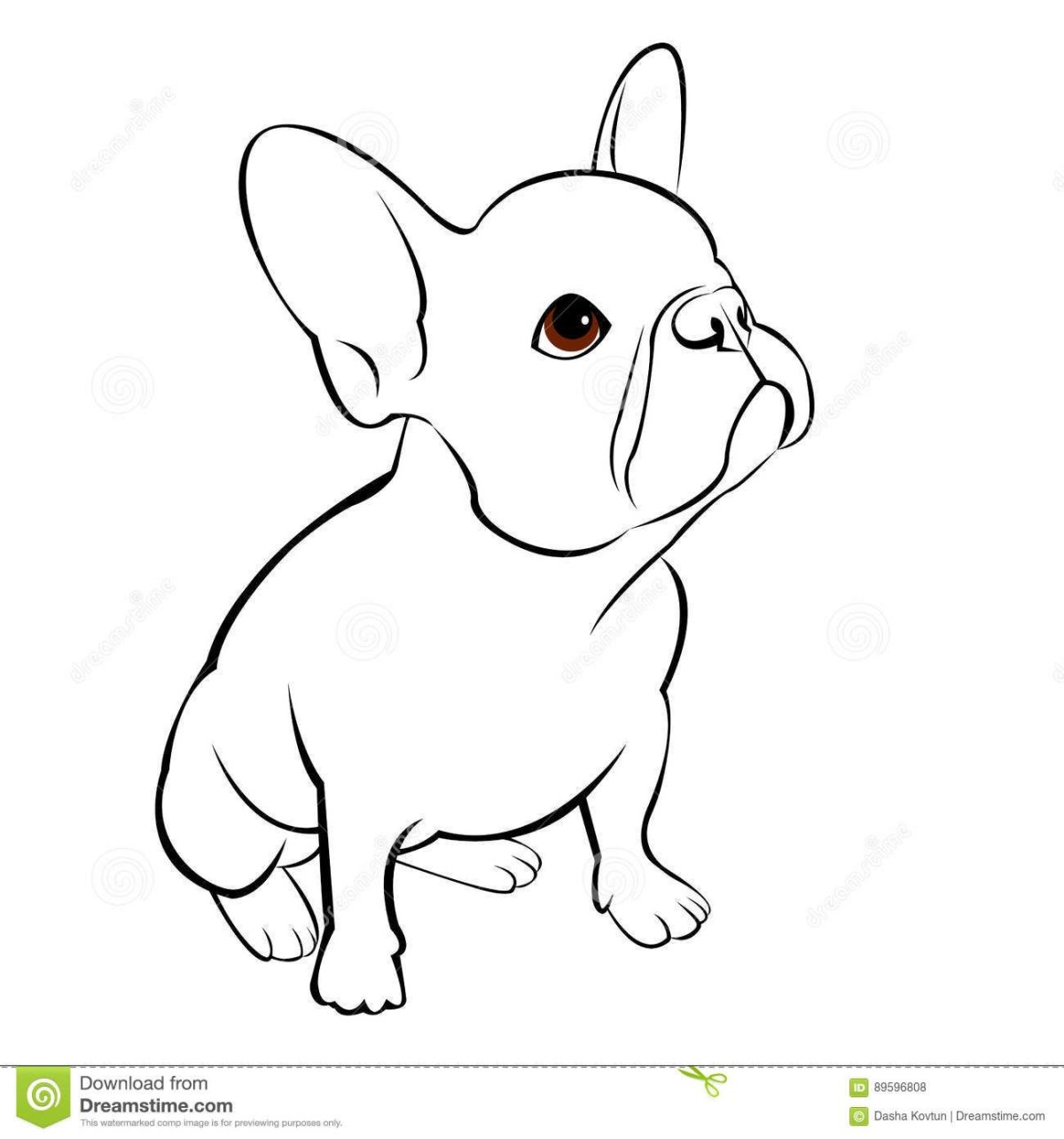 Французский бульдог рисунок для детей