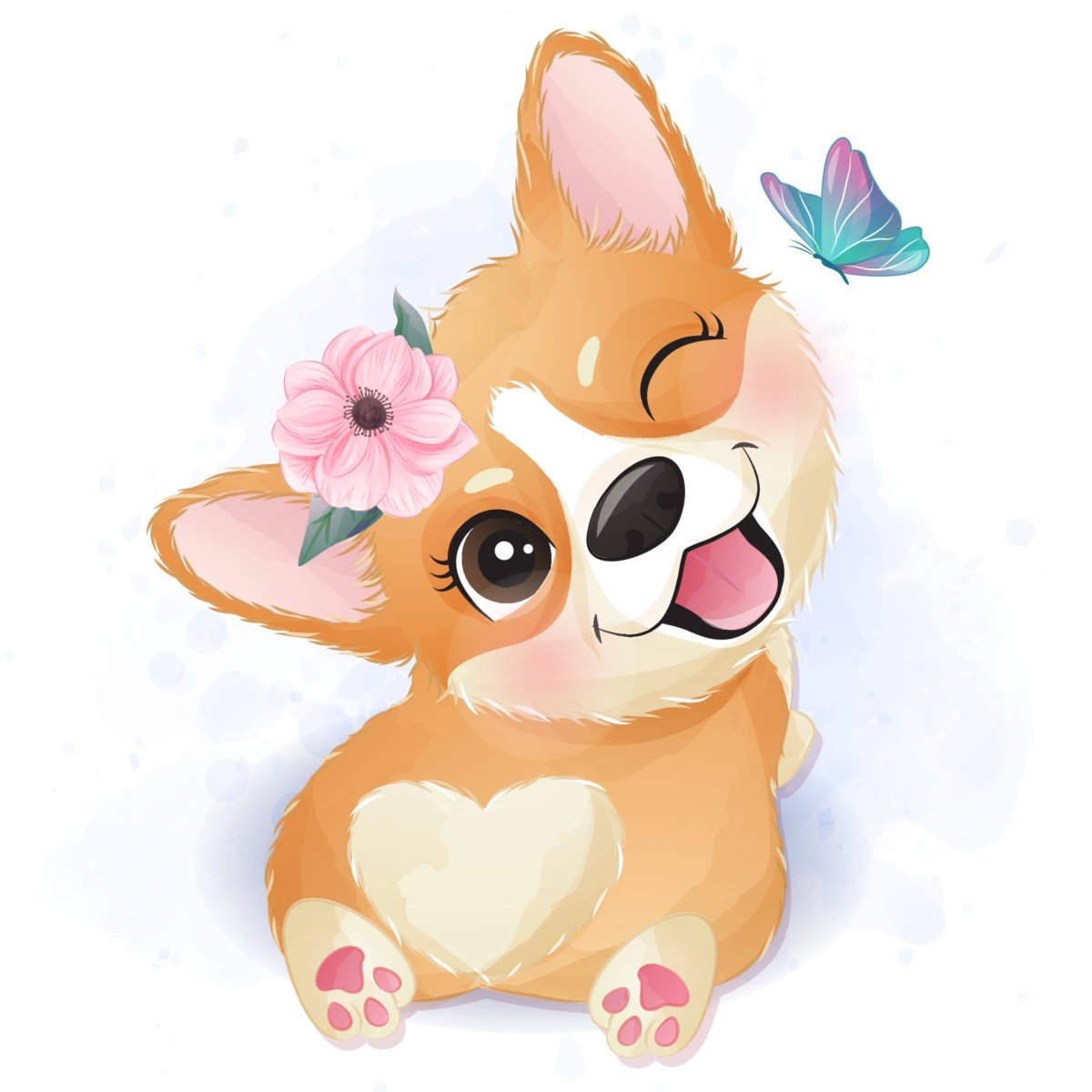 Милые рисунки корги