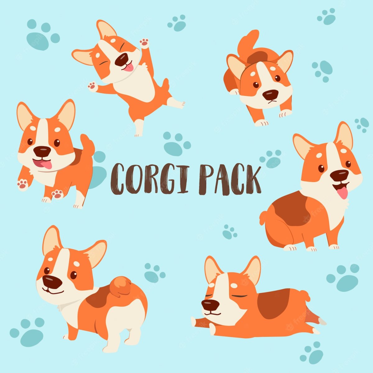 Корги мультяшный вектор