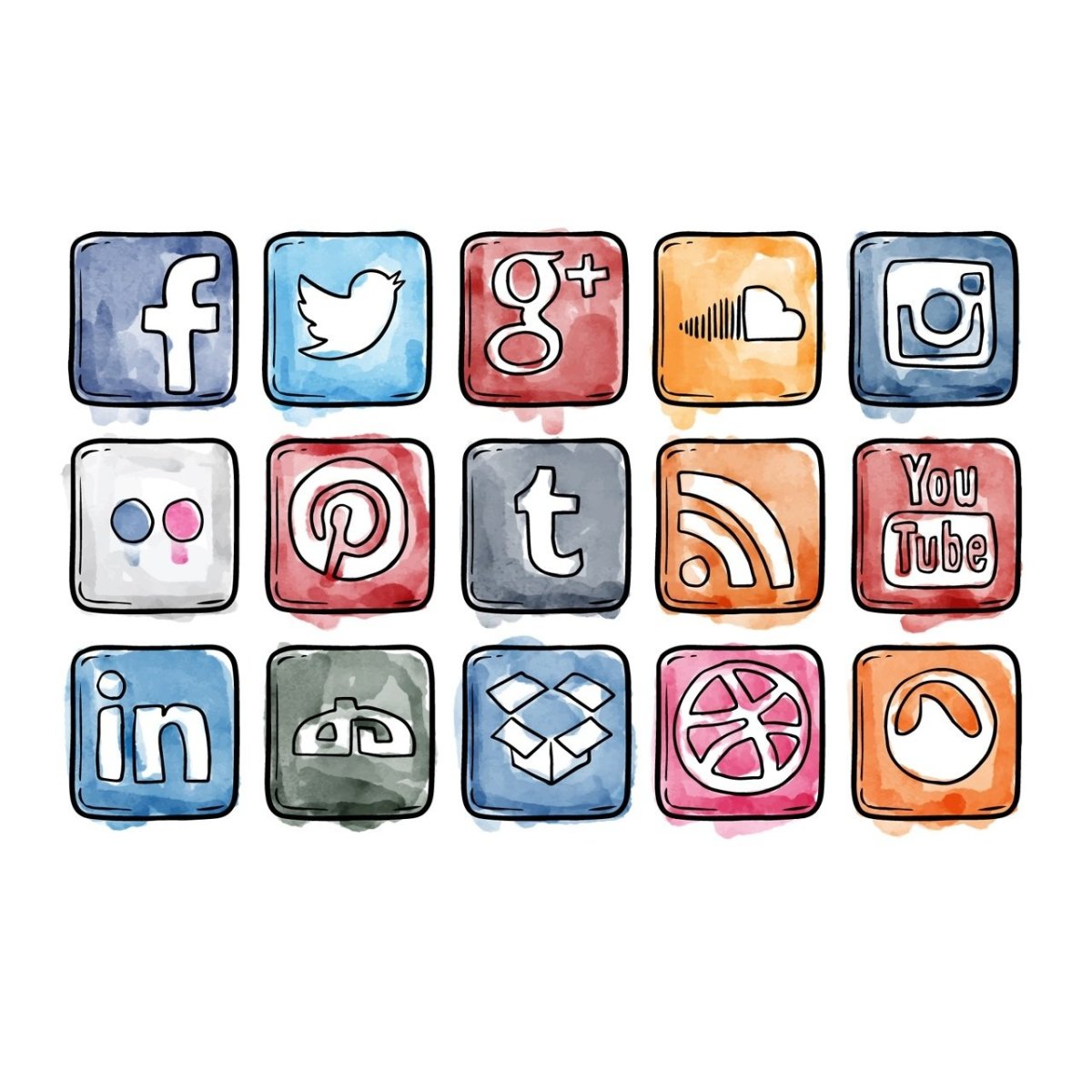 Значки приложений социальных сетей