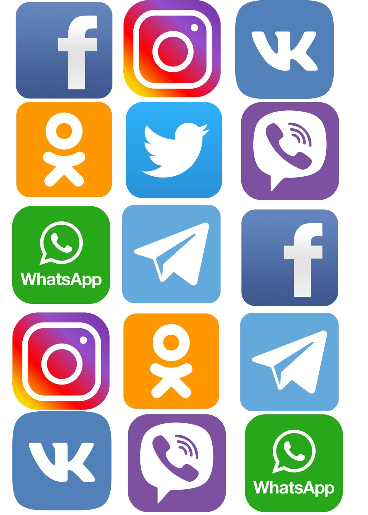 Значки соц сетей для печати