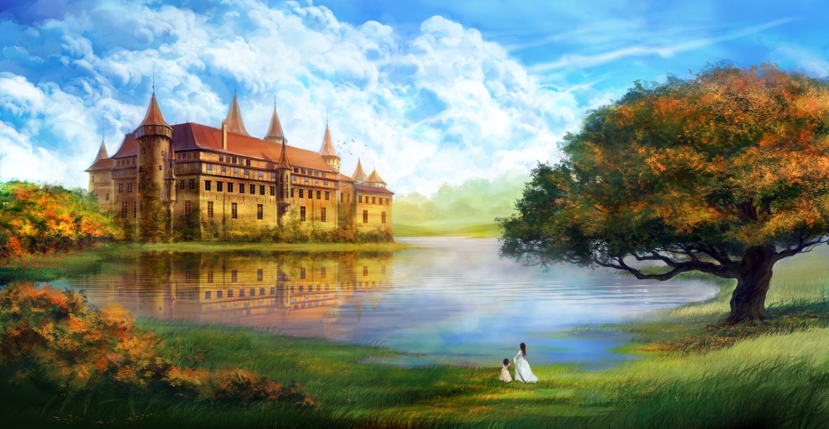 Сказочный пейзаж с замком