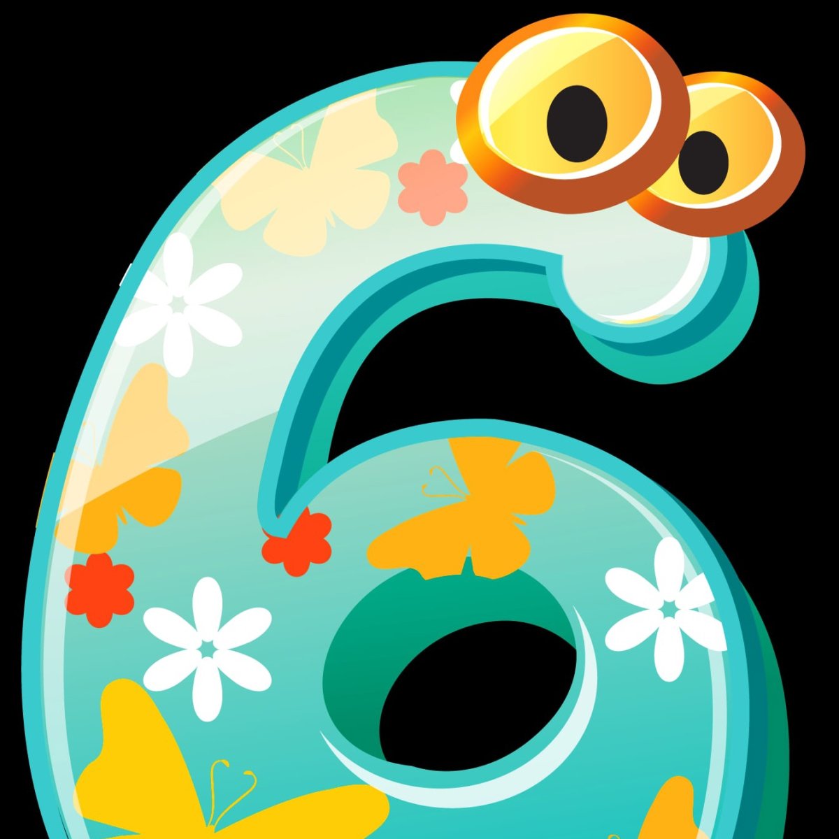 Цифра 4 желтая